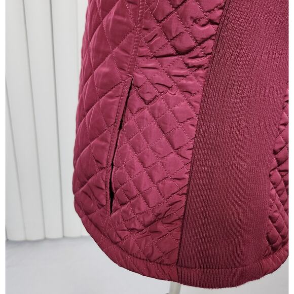 Aspen Quilted Puffer Vest Slim Fit Full Zip Sleeveless Pockets Burgundy Large - Picture 9 of 13